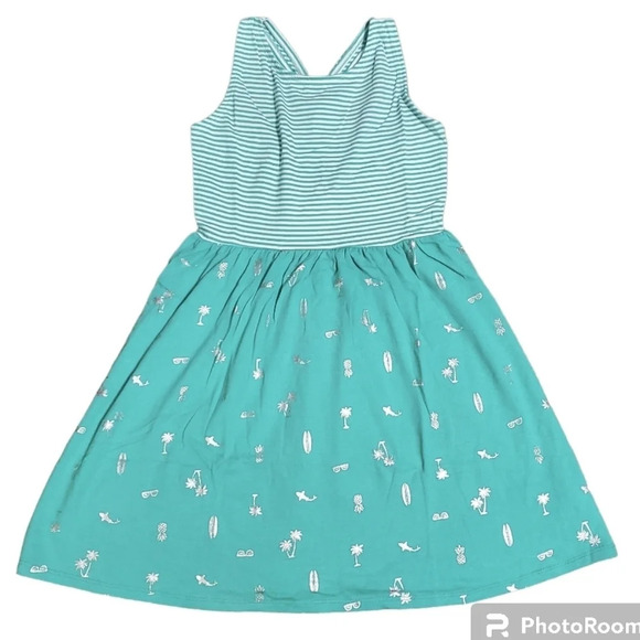 NWT Gymboree Girls Surf Stripe Dress L 10/12 - Picture 1 of 7
